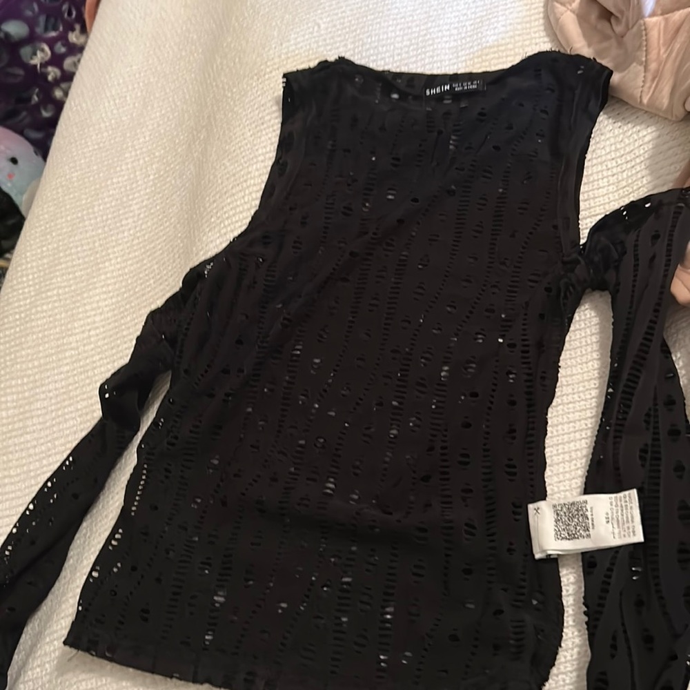 Long sleeve mesh black